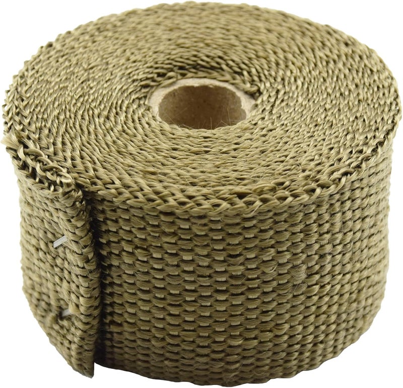 DOBTIM Fireproof Pipe Wrap Insulation 2" Wide X 16' Long, Fiberglass Heat Shield Tape Pipe Webbing for Stove Flue Protector with 2 Clamps, Titanium - Image 4